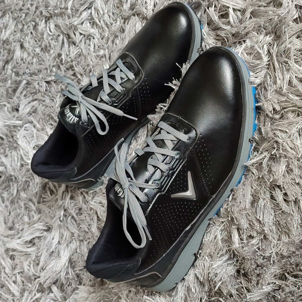 New Callaway Balboa Golf Shoes Mens Size 11.5 Black Leather CG101BGR